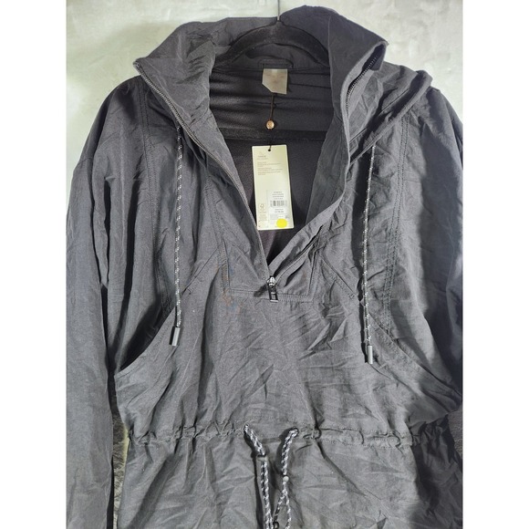CALIA by Carrie Underwood Womens S Hooded Windbreaker Pure Black Water Repellent - Picture 4 of 9